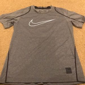 Nike Pro Gray fitted boys dry fit shirt